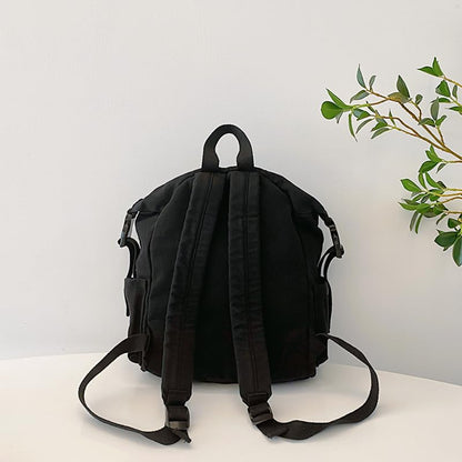 MaxxCloud Canvas Backpack-Adjustable Shoulder Straps,Unisex Mini Laptop Backpack for Work&Travel,Casual Daypack (Black) - color: Black