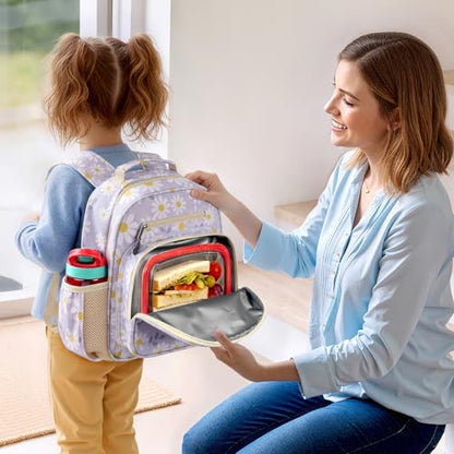 mibasies Toddler Backpacks for Girls 2-4: Little Kid Bookbag for Preschool Prek Daycare Daisy Gray - color: Daisy Gray, style: Toddler-12"h(not Fit Folder)