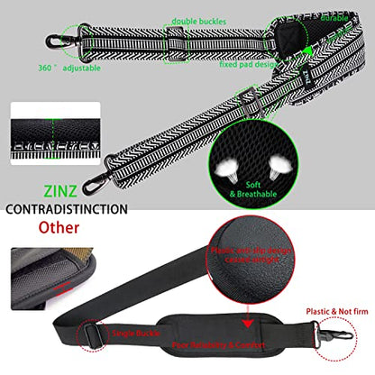 ZINZ 79 inch Shoulder Strap, Extra-thick Fixed Cushion Pad and Dual Clasps Universal Replacement Strap with Metal Swivel Hooks (200cm) (Black&White Jacquard) - color: Black&white Jacquard