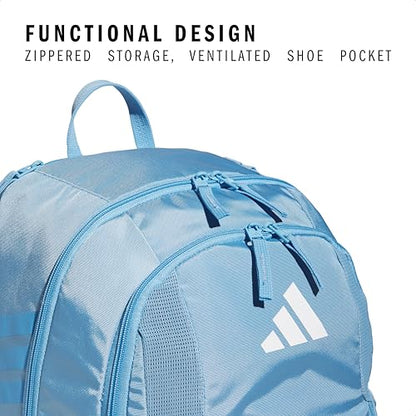 adidas Stadium 4 Soccer Backpack – Team Sports Bag with Ball Pocket, 36L - color: Light Blue