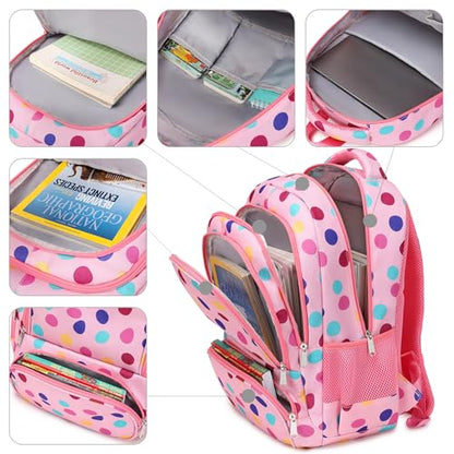 abshoo Lightweight Kids Backpack For School Girls Elementary Kindergarten Bookbag School Bags (Colourful Polka Dots) - color: Colourful Polka Dots