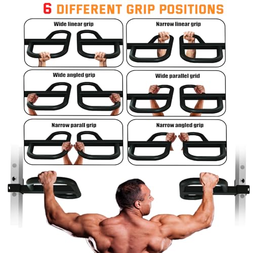Dip Bar Attachment for 2"x2" Squat Rack, Heavy Duty Power Rack Attachment with 5/8" or 1" Hole - color: For 2" x 2" Power Rack with Multi Grips