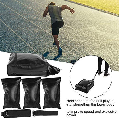 Adjustable Sandbag Weight Loading System with Waist Belt, Fitness Training Sand Bags for Running Exercise, Durable PVC Resistance Equipment with Handles for Home Gym