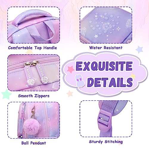 PIG PIG GIRL Kids Backpack for Girls - School Bags for Middle School Students - Book Bag for Elementary Primary - Kawaii Ita Backpack - Purple - color: Purple
