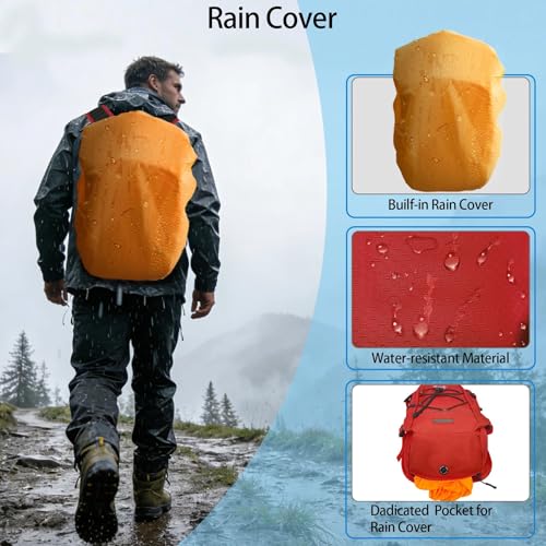 WOLT Hydration Backpack 18L Hiking Water Backpack with 2L Water Bladder for Men Women, Hydration Pack for Running Cycling Biking and Climbing - color: Red