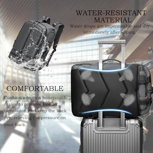 Somago 16 Inch Laptop Backpack Water Resistant Carry On Daypack Backpack Anti Theft Travel Rucksack Backpack with Shoe Compartment Shoulder Strap for Men Women, 33L (Grey) - color: Grey