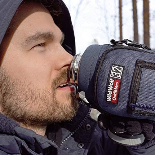 Wild Wolf Outfitters - #1 Best Water Bottle Holder for 32 oz Bottles - Carry, Protect and Insulate Your Flask with This Military Grade Carrier w/ 2 Pockets and an Adjustable Padded Shoulder Strap. - color: Navy