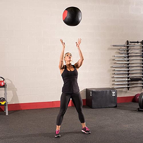 Body-Solid Tools (BSTSMB) Soft Shell Medicine Ball – Non Bouncing Wall Balls for Strength Training, Weight Loss Workout, Core Exercise and Home Gym Fitness, Black, 6-30lbs Weight