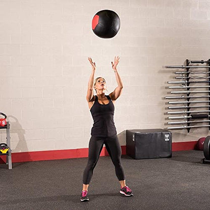Body-Solid Tools (BSTSMB) Soft Shell Medicine Ball – Non Bouncing Wall Balls for Strength Training, Weight Loss Workout, Core Exercise and Home Gym Fitness, Black, 6-30lbs Weight