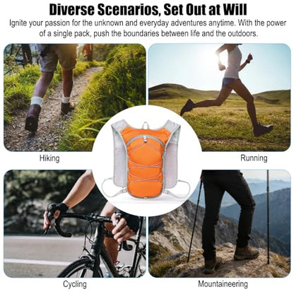 Travel Hiking Cycling Lightweight Backpack Adjustable shoulder straps, Running Hydration Vest for Outdoor Trail for Men Women-Orange