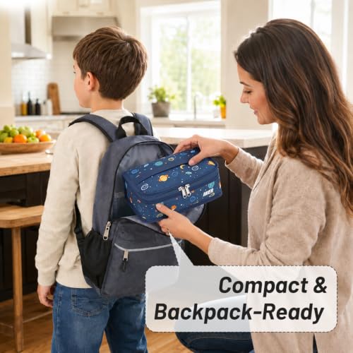 MIER Small Lunch Bag for Kids & Adults Compact Insulated Lunch Box, Planet - color: Planet, size: Mini
