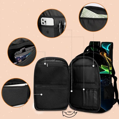 Boys Backpack with Lunch Box and Pencil Case, 3Pcs Gamer Backpack for Boys Teens, 17 Inch Large Capacity - color: GAME-LZWJ-4