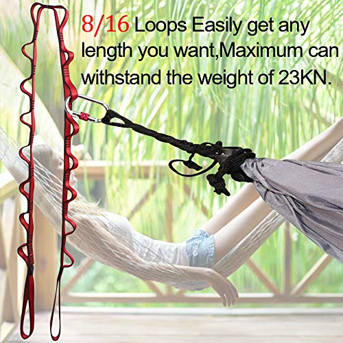 KIKIGOAL 2pcs Safety Daisy Chains Strong Climbing Strap Adjustable Nylon Strap Rope Yoga Pilates Stretching Straps - color: Red, size: 105cm x 1.5cm
