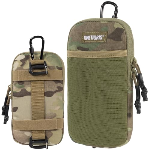 ONETIGRIS Cell Phone Pouch, Molle Holster Holder for Men Belt, for iPhone 17 Pro Max/Air/17/16/15/14 /13/12/11/X/XR/XS/8 Plus/7/6, for Galaxy S25 Ultra/s25/S24 /S23/S22/S21 - color: Camocolor