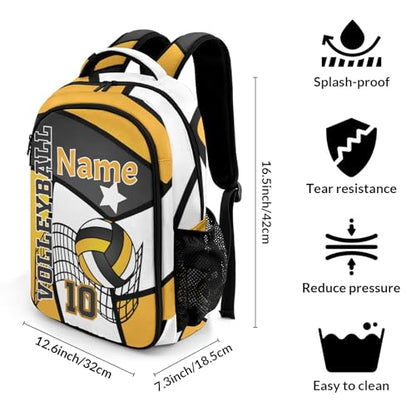 Volleyball Yellow Black White Shoulders Backpacks Casual Daypacks for Women Men Sports Party - color: Muilti 18
