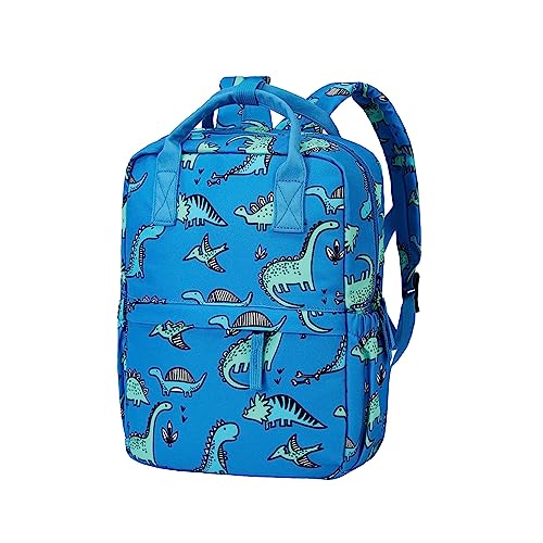 Cute Preschool Backpack Toddler School Book Bag for Girls Boys Kids Kindergarten Nursery Travel Bag with Chest Strap(13.5inch, Blue Dinosaur) - color: Blue Dinosaur, size: 13.5inch