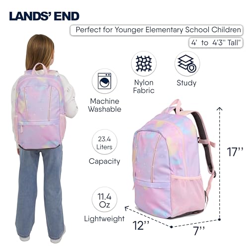 Lands' End Unisex Kids Medium ClassMate Lightweight Durable Elementary School Backpack, Desert Rose - color: Desert Rose