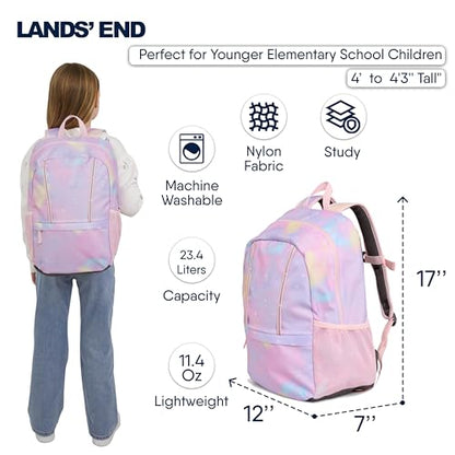 Lands' End Unisex Kids Medium ClassMate Lightweight Durable Elementary School Backpack, Desert Rose - color: Desert Rose