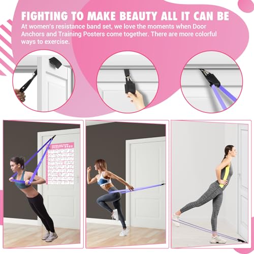 Pull Up Resistance Bands for Women, Thicken Dark Purple Pull Up Assistance Exercise Bands with Training Poster, Resistance Bands for Working Out, Stretching and Physical Therapy(Home Gym)