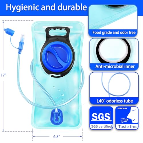 Hydration Bladder, 1.5-2-3L Water Bladder for Hiking Backpack, BPA-Free Leak Proof Water Reservoir Storage Bag, Water Pouch Hydration Pack for Camping Cycling Running - color: 2.5L-Water Bladder-Blue