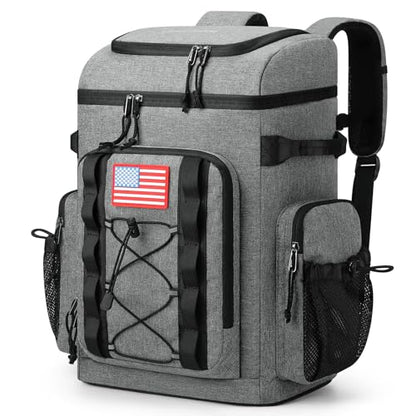 Maelstrom 35/50 Can Insulated Backpack Cooler, Leakproof Soft Lunch Ice Bag - color: Grey, size: 35 Can