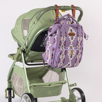 Montana West Wrangler Callie Diaper Bag Backpack with Stroller Straps Multifunction Baby Travel Bag WG2204-9110LV - color: Lilac