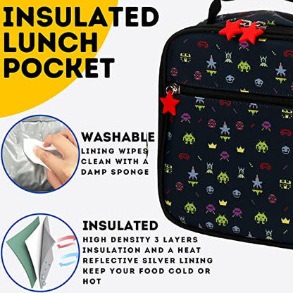 J World Duet Kids Backpack & Lunch Box Set For Boys & Girls Pre-K to Elementary School, Game - color: Game