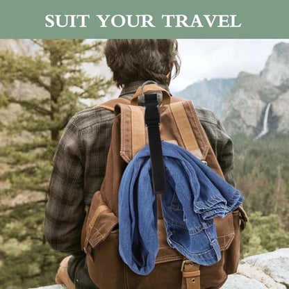 2 PCS Suitcase Strap, Adjustable Luggage Straps to Connect Two Suitcases, Travle Belt with J Hook for Carry on Extra Backpack, Travel Attachment Accessories for Connecting Your Luggage Jacket (Black)