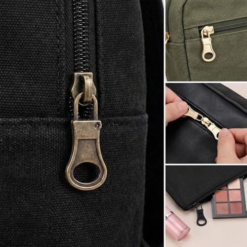 8 Pcs 4 Colors Detachable Zipper Pull Replacement, Metal Zipper Pull Tabs for Small Holes Zippers Pulls Repair Kit for Jackets Luggage Backpacks Shoes Purse Coat Pants (Silver, Gold, Black, Bronze)