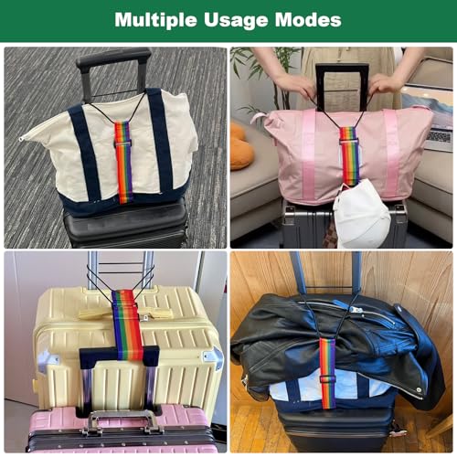 Luggage Connector Straps 2Pcs,2026 New Multi Use Strong Adjustable Bag Luggage Straps,Add a Bag Easy to Travel Suitcase Elastic Strap Belt Luggage Accessories(Pink Grey) - color: Pink Grey