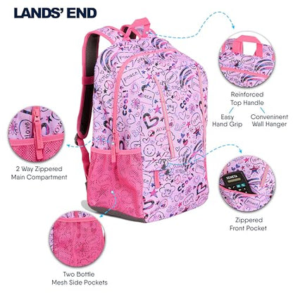 Lands' End Unisex Kids Medium ClassMate Lightweight Durable Elementary School Backpack, Fuchsia Pink - color: Fuchsia Pink