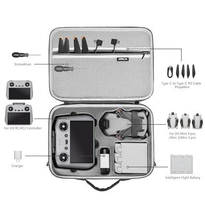 STARTRC Carrying Case for DJI Mini 4 Pro Accessories,Portable Travel Bag for DJI Mini 4 Pro Fly More Combo(DJI RC 2 Controller)-Drone Shoulder Bag GDFDE-1129670-FBM