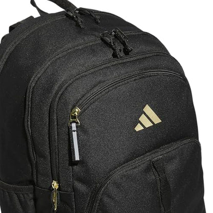 adidas Prime 7 Backpack for Laptop, School and Travel, 37L - color: Black/Gold Metallic
