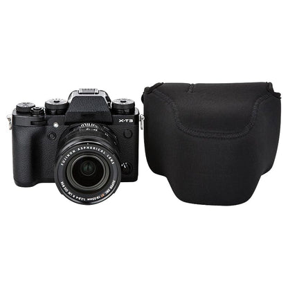 Neoprene Camera C Sleeve for Fuji X-T5+18-55mm Z6III Z7II +24-70mm lens - color: MC0BK