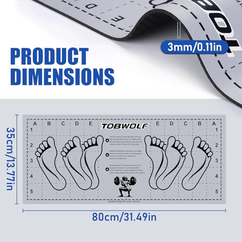31.5'' X 13.8'' Non-Slip Squat Mat with Foot Position, Pro-Grade Exercise Mat Great for Squats, Leg and Lunges, Improving Muscle Activation, Versatility and Safety, Ideal for Home Fitness Enthusiasts - color: Grey