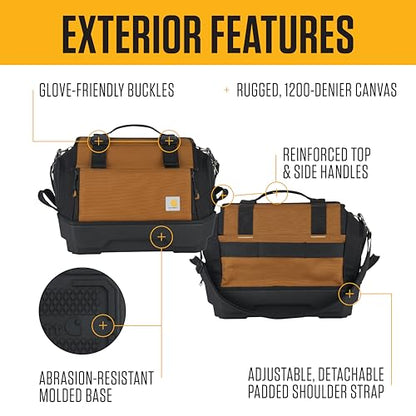 Carhartt Mens Station Tool Bag W/Adjustable Shoulder Straps, Durable, Water-Resistant Tool Organizer, Medium Tool Bag - style: Medium Tool Bag