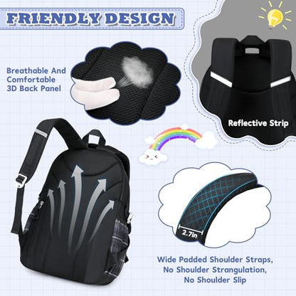 MUSEVOS Girls Backpack, Ideal School Backpack for Girls from Elementary to Teen Years, Kawaii Bookbag Cute Large Capacity - color: Black