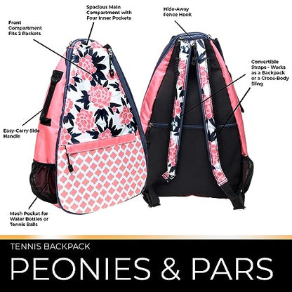 Glove It Tennis Back Pack - color: Peonies & Pars