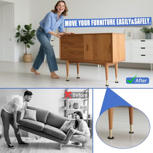 16pcs Furniture Sliders for Hardwood Floors, 3-1/4" Felt Furniture Sliders, Moving Pads Sliders with Unique Design, Easy Slide Furniture & Saves Floor Wear - size: 16pcs 3 1/4 inch