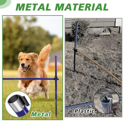 Dog Agility Course Backyard Set, Metal Dog Agility Training Equipment Adjustable Height Obstacle Course for Dog Hurdles Jumps (3 Pack)