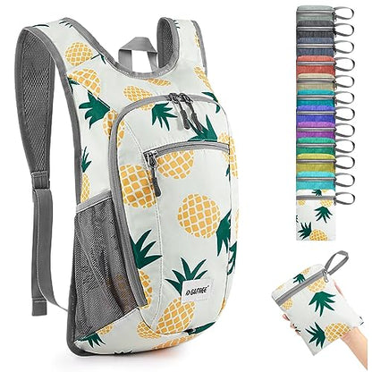 G4Free 10L/15L Hiking Backpack Lightweight Packable Hiking Daypack Small Travel Outdoor Foldable Shoulder Bag - color: Yellow Pineapple, size: 10L