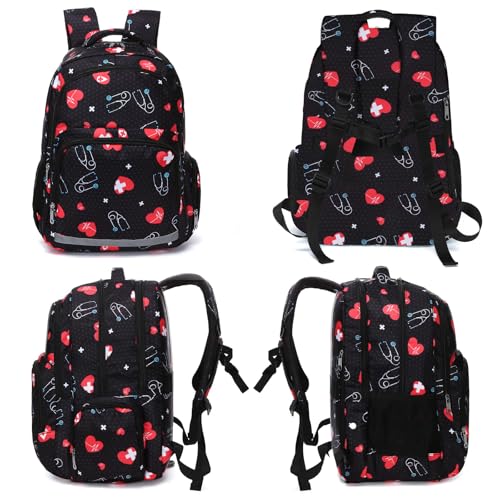 Gatycallaty Nurse Backpack for Women Girls Laptop Work Bag College Nursing Assitant Cna Cma Home Health Hospital Commuter Essentials Gift (heart) - color: Heart