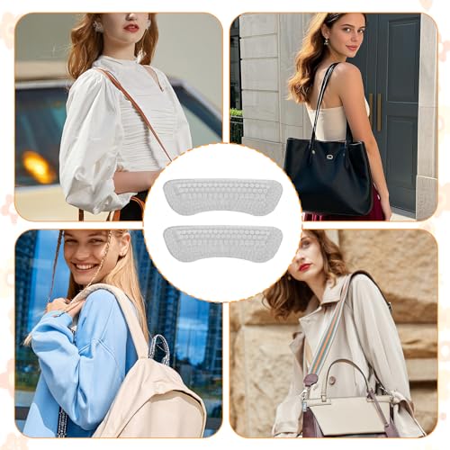 4 Pcs Shoulder Bag Straps Gripper Anti-Slip, Silicone Purse Shoulder Strap Grippers for Bags, Non-Slip Convex Dots Strap Gripper Holder for Men, Women Handbag Gummy - color: clear