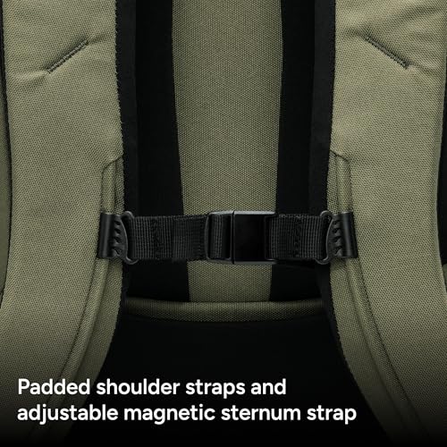 Halfday Roamer All-in-One Travel Backpack: 15” Laptop Compartment, Built-In Shoe/Laundry Pouch (Magnetic Sternum Strap, Padded Shoulder Support), Weekend & Business Trip Carry-on Bag, Olive - color: Olive