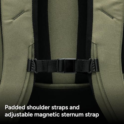 Halfday Roamer All-in-One Travel Backpack: 15” Laptop Compartment, Built-In Shoe/Laundry Pouch (Magnetic Sternum Strap, Padded Shoulder Support), Weekend & Business Trip Carry-on Bag, Olive - color: Olive