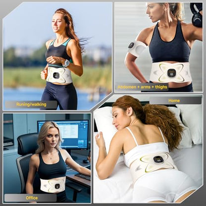FAD Cleard - Abs Sculptor, Ab Stimulator Belt with Heating Pad for Belly Fat Burning, ab Toner Muscle Stimulator for Stomach Exercise Smooth & Firm, Lower Back Massager for Pain Relief Unisex Gifts