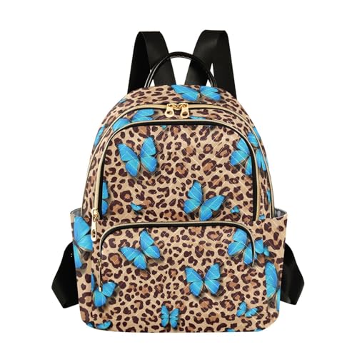 susiyo Leopard Butterfly Animal Wild Backpack for Women Chocolate 14L Bag Bohemian Morpho Ladies Backpacks Travel Casual Daypack - color: Chocolate, size: Medium