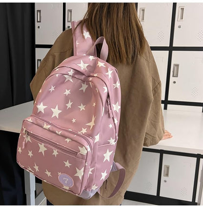 Large Travel Backpack for Women Durable Nylon Hiking Backpack Laptop Bookbag Daypack (Pink) - color: Pink