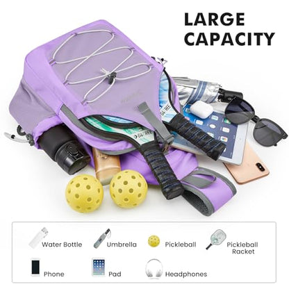 G4Free Pickleball Sling Bag for Women - Lightweight Crossbody Sports Bag - color: Purple