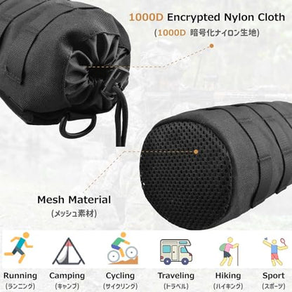 Azarxis Molle Pouches, Tactical Compact EDC Small Utility Pouch Waist Bags Sundries Storage Admin Organize Gear Gadget for Military Backpack - color: #08 Green - Water Bottle Pouch - 2 Pack